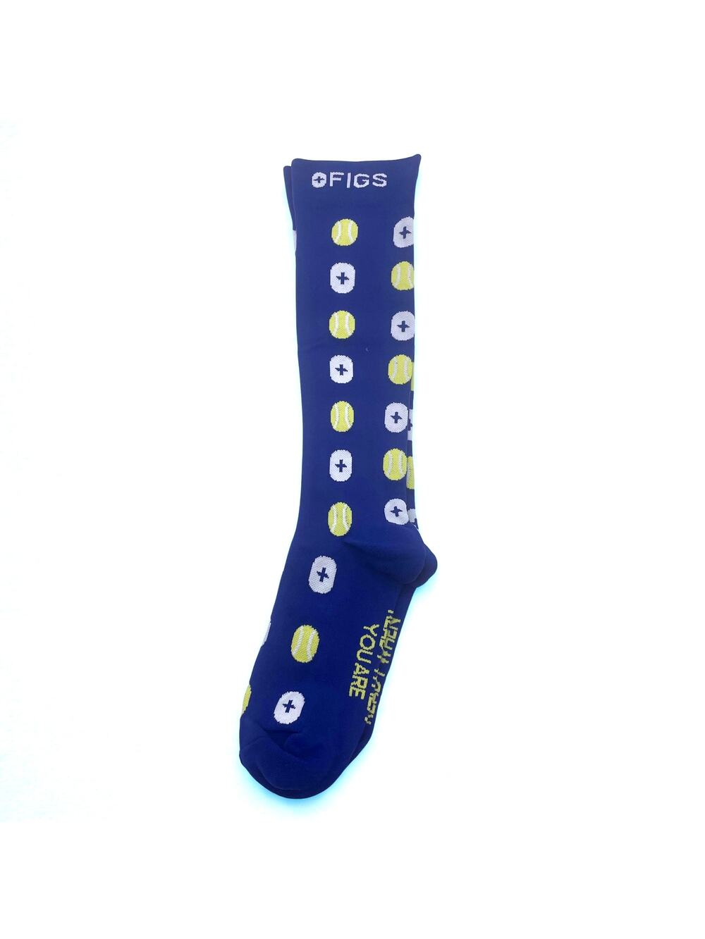 1 Pair FIGS Compression 'Ball' Navy Blue Socks Size L